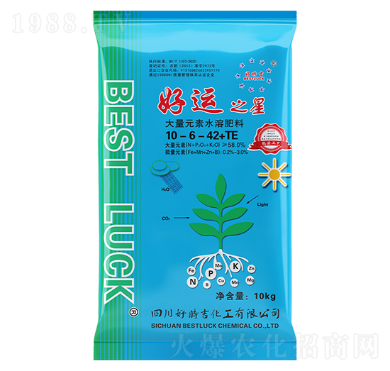 大量元素水溶肥料10-6-42+TE-好運(yùn)之星-好時吉