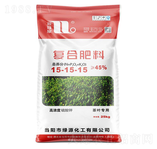 煙葉專用高濃度硫酸鉀復(fù)合肥料15-15-15-珍珠泉-華強(qiáng)化工集團(tuán)